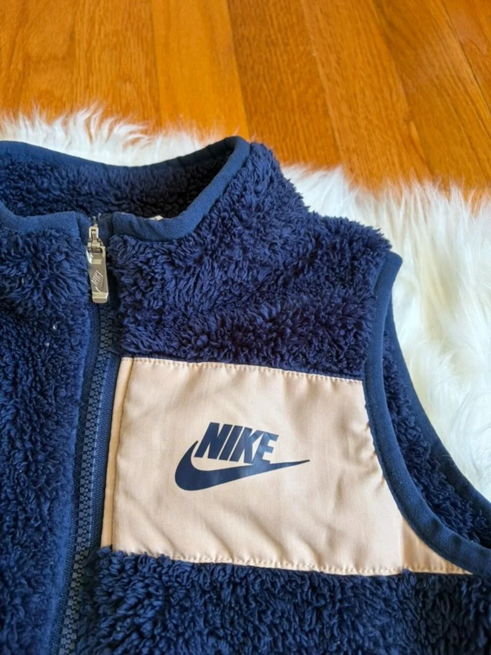 Nike Navy Blue Fleece Vest Kids 7Y